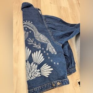 FARM Rio Blue Embroidered Overalls